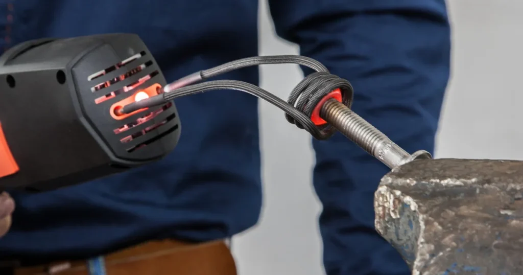 iDuctor induction heater heating a steel bolt